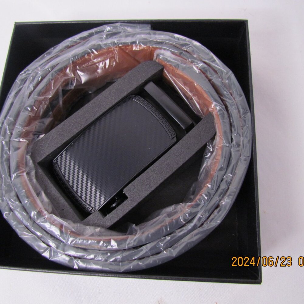 Zitahli Men's Ratchet Belt Dress with Premium Leather, Slide Belt with Easie